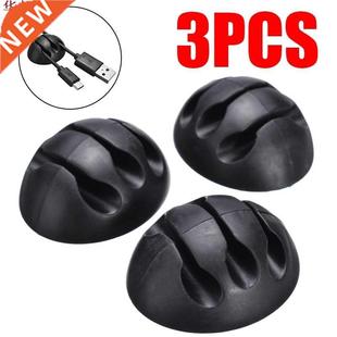 3Pcs 3 Slots Cord Holder Cable Ties Random Color Adhesive Li