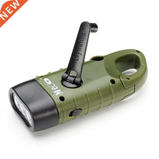 Crank Hand Dynamo Solar Rechargeab Mini Flashlight Emergency