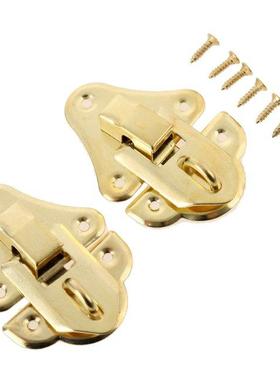 2Pcs Antique Gold Box Latches Decorative Hasp Latch Toggle f