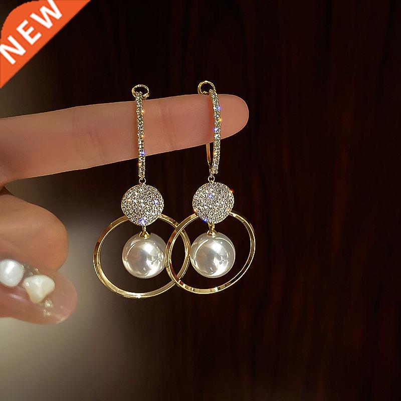 2021 New Fashion Korean Oversized White Pearl Drop Earrings
