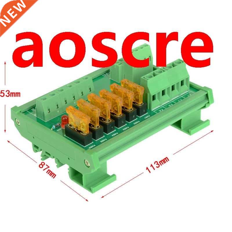 DIN Rail Mount 6 Position Power Distribution Fuse Module Boa