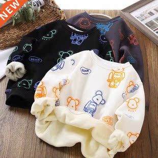 Sweater 2022 Chldren Fleece Wnter Lned and Boys Autumn