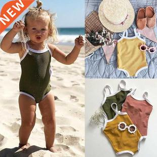 Girl Boy Sleeveless Kid Soli Swimwear Baby Piece Toddler One