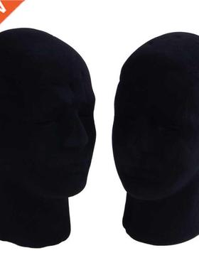 Polystyrene Black Foam Men Model Mannequin Head Dummy Stand