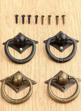 2pcs Antique Bronze Furniture Handles 42x42mm Vintage Cabine