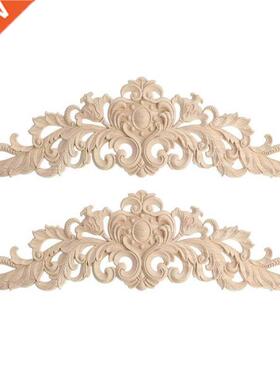 2pcs Craft Wood Cabinet Furniture Carving Corner Wood Orname