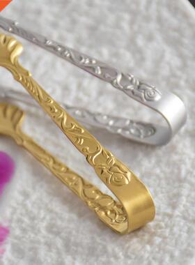 Vintage Rose Relief Stainless Steel Ice Cube Clips Sugar Ton