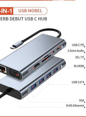 11 In 1 USB C To USB 3.0 Dock Accessories VGA RJ45 USB-C Typ