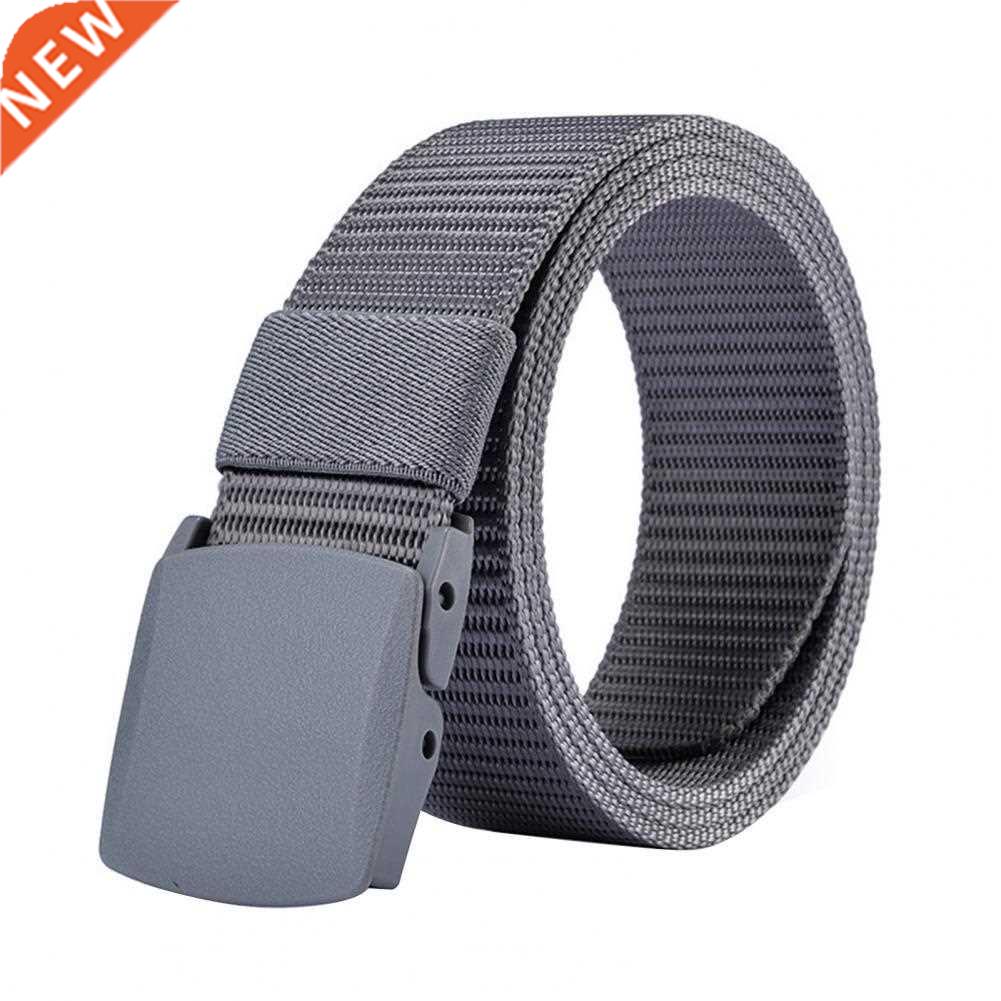 Fashion Men Belt Solid Color Adjustable Exquisite Buckle Men