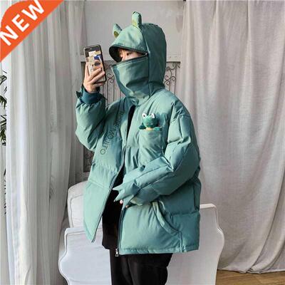 Winter Frog Parkas Cartoon Cosplay Fashion Men Loose Down Co