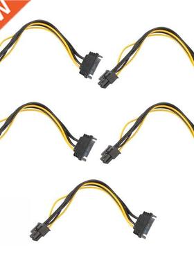 5pcs 15pin SATA Power to 6pin PCI-e PCI Express apter Cabl