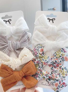 4Pcs/Set Fashion Sweet Hair Clips PU Hair Bows For Cute Girl