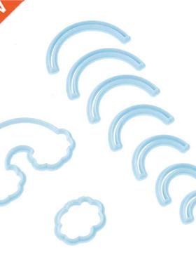 9cps/set D Printed Fondant Cookie Cutter Biscuit Mold Rainb