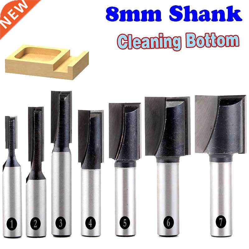7pcs/set 8mm Shank Straight Router Bit Set Top Quality Plane