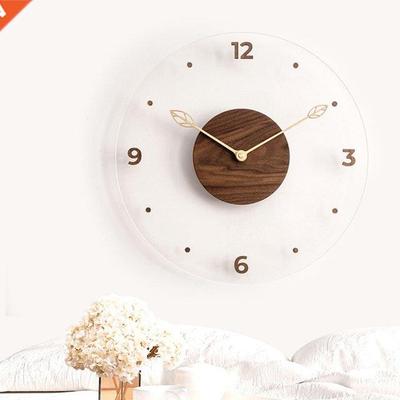 Round Wood Wall Clock Big Wall Clock Solid Wood Acrylic Glas