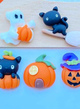 10Pcs New Cute Cartoon Halloween Series Flat Back Resin Cabo
