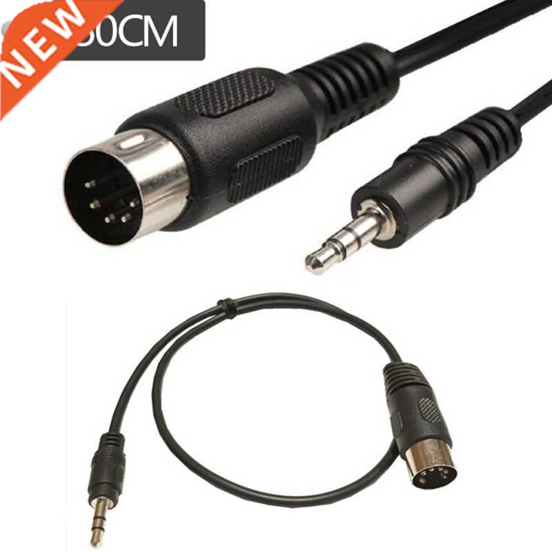 50cm 5 Pin Din MIDI Male To .5mm Male Plug Stereo Jack Aud