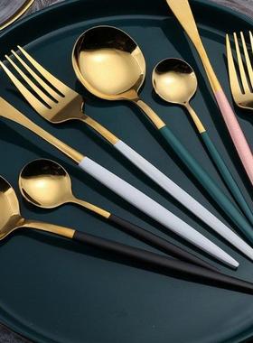 4pcs Stanless Steel Cutlery Set Luxury Dnnerware Mrror Po