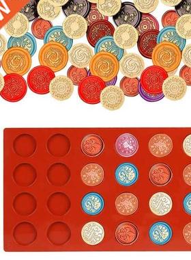 Silicone Mat/Pad For Wax Seal Stamp Kit, 24-Cavity Wax Seali