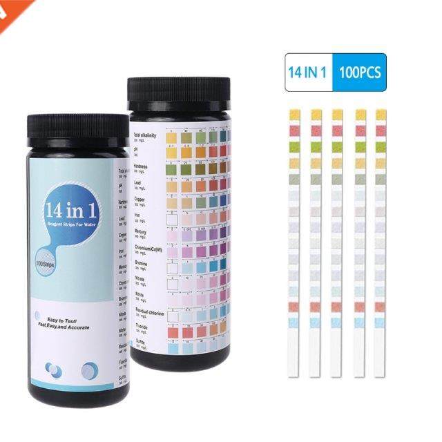100PCS Upgrade 14 IN 1 Drinking Water Test Strips pH Hardnes