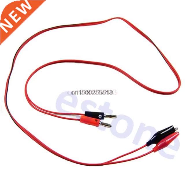 1M Red 1 Set Alligator Test Lead Clip To Banana Plug Probe 1