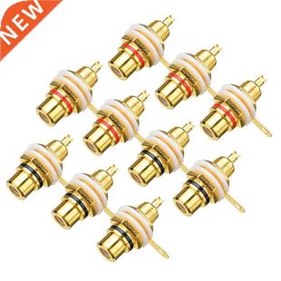 Female Socket Connector 10pcs Amplifier RCA Gold Audio pack