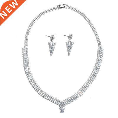 Bettyue Shiny AAA Zirconia Triangle Shape Necklace And Earri