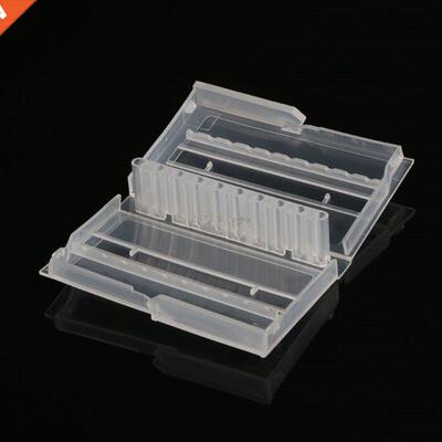 10 Holes Nail Drill Bit Case Plastic Empty Storage Box Milli