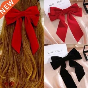 Bow Women Black For Clip Hair Velvet Large Big Vintage IFMIA