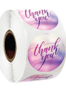 Thank You Sticker Seal Labels Round Blurred Background 100-5