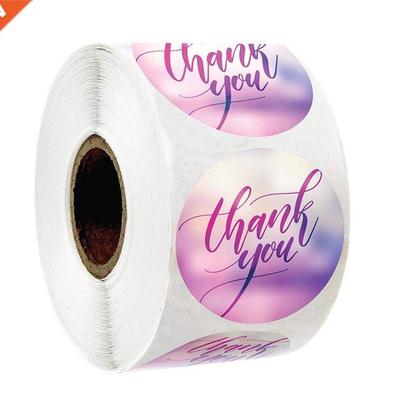 Thank You Sticker Seal Labels Round Blurred Background 100-5