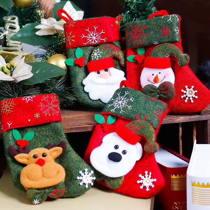 christmas socks christmas decoration for home santa elk cand