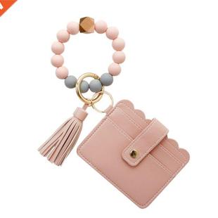 Credit Card Holder Wristlet Key Bracelet Wallet Rin Keychain