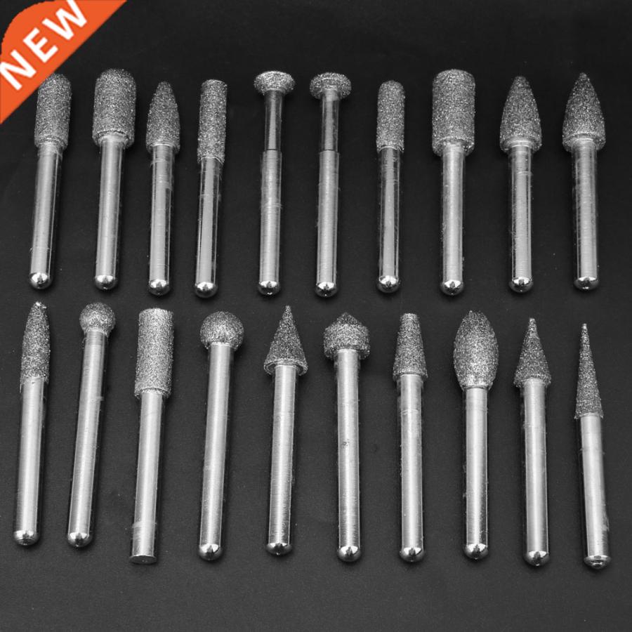 20Pcs Grinding Heads Electroplating 6mm Shank Diameter Grin