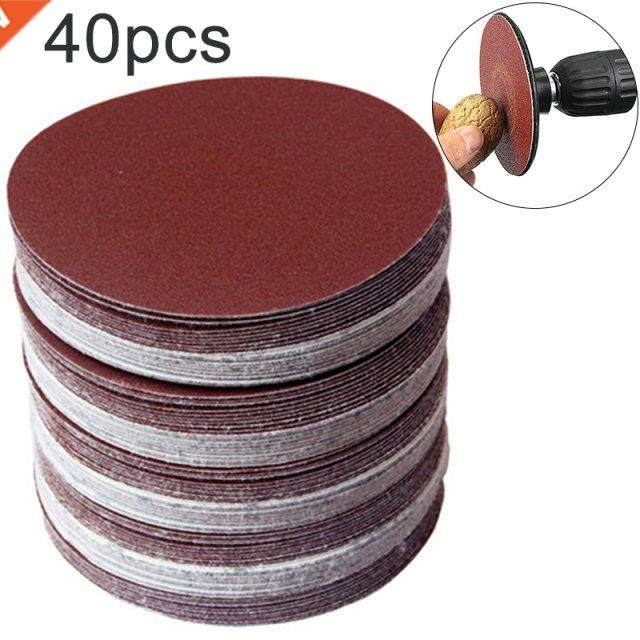 40pcs/Set 3 Inch 75mm Sanding Discs Hook Loop Sandpaper Abra