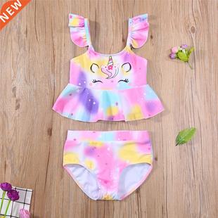 Two Unicorn Arrival Children Girl Swimsuit Newest Piece