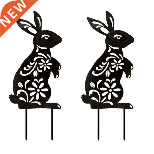 2Pcs New Rabbit Garden Stakes Decorative Outdoor Yards Arts