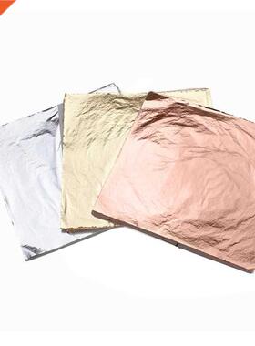 100pcs 14x14cm Art Craft Paper Imitation Gold Sliver Copper