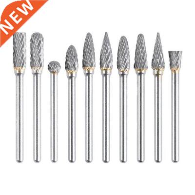 10Pcs 1/8 Rotary File Solid Carbide Rotary Burr Set Drill Gr