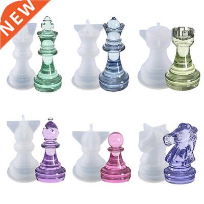 6 Pcs International Chess Epoxy Resin Mold Chess Pieces Sili