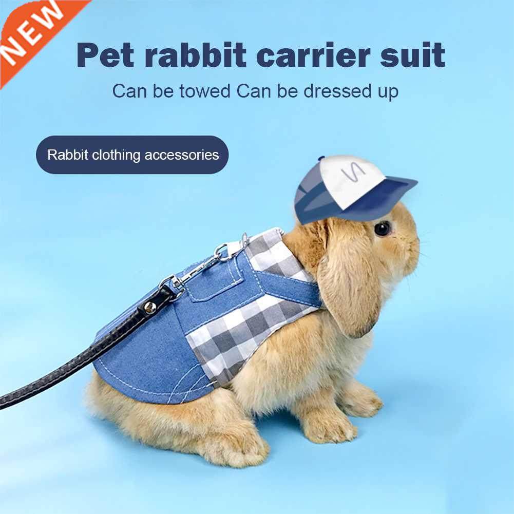 Pet Rabbit Harness Clothes Deni Poester Coat Anial Leash