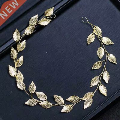 KMVEXO Fashion Gold Silver color Hairbands Bride Leaf Headba