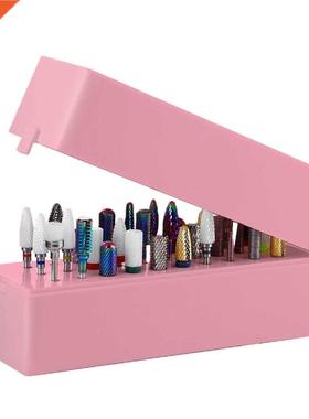 48 Holes Nail Art Drill Bits Empty Storage Box Holder Stand
