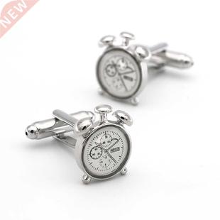 Men's Clock Cufflink Copper Material White Color
