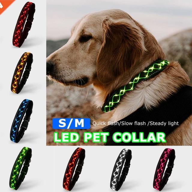 LED Lamp Dog Collar 3 Modes Flash Collar For Dogs USB Chargi