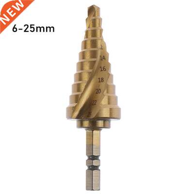 6-25mm HSS Titanium Coated Step Drill Bit Spiral Groove Core