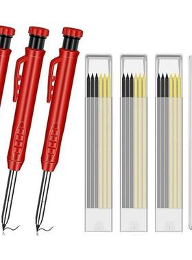 Solid Carpenter Pencils with 24 Refills, Woodworking Tools S