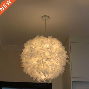 Mordern Feather Pendant Lamp E27 Lamp Holder Fairy Hanging L