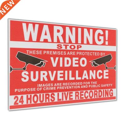 1PC Vinyl Wning Sign 24 Hour Video Surveillance Sticker CC