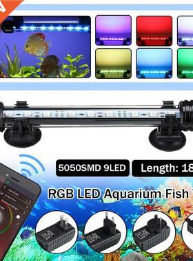 18cm LEDs Aquarium Lighting Fish ank Light 9LED APP RGB Bar